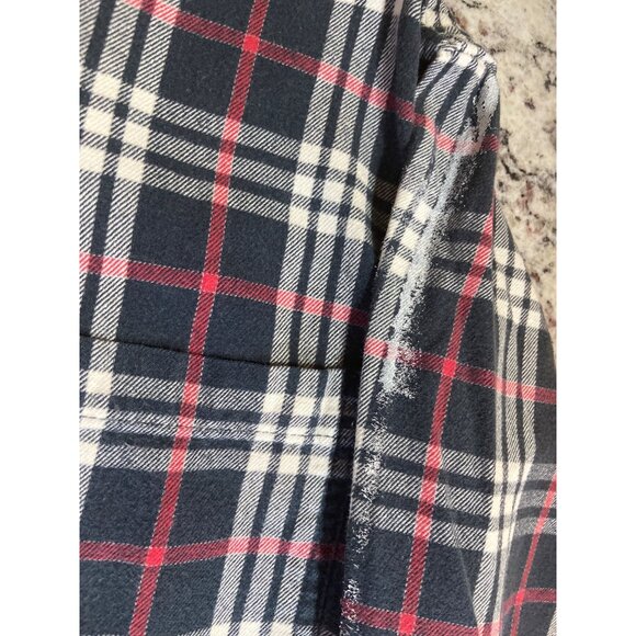 Vintage Hobbs Creek Men Shirt Large Long Plaid Button-Up Navy Red White Gorpcore - Picture 6 of 11